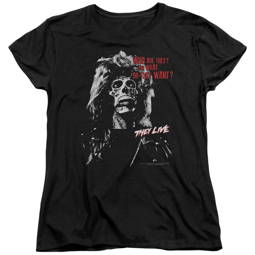 THEY LIVE/THEY WANT - S/S WOMENS TEE - BLACK