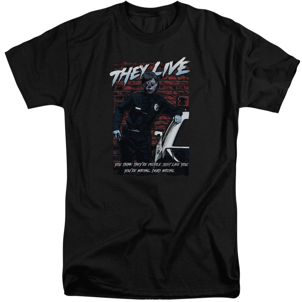THEY LIVE/DEAD WRONG - S/S ADULT TALL 18/1 - BLACK