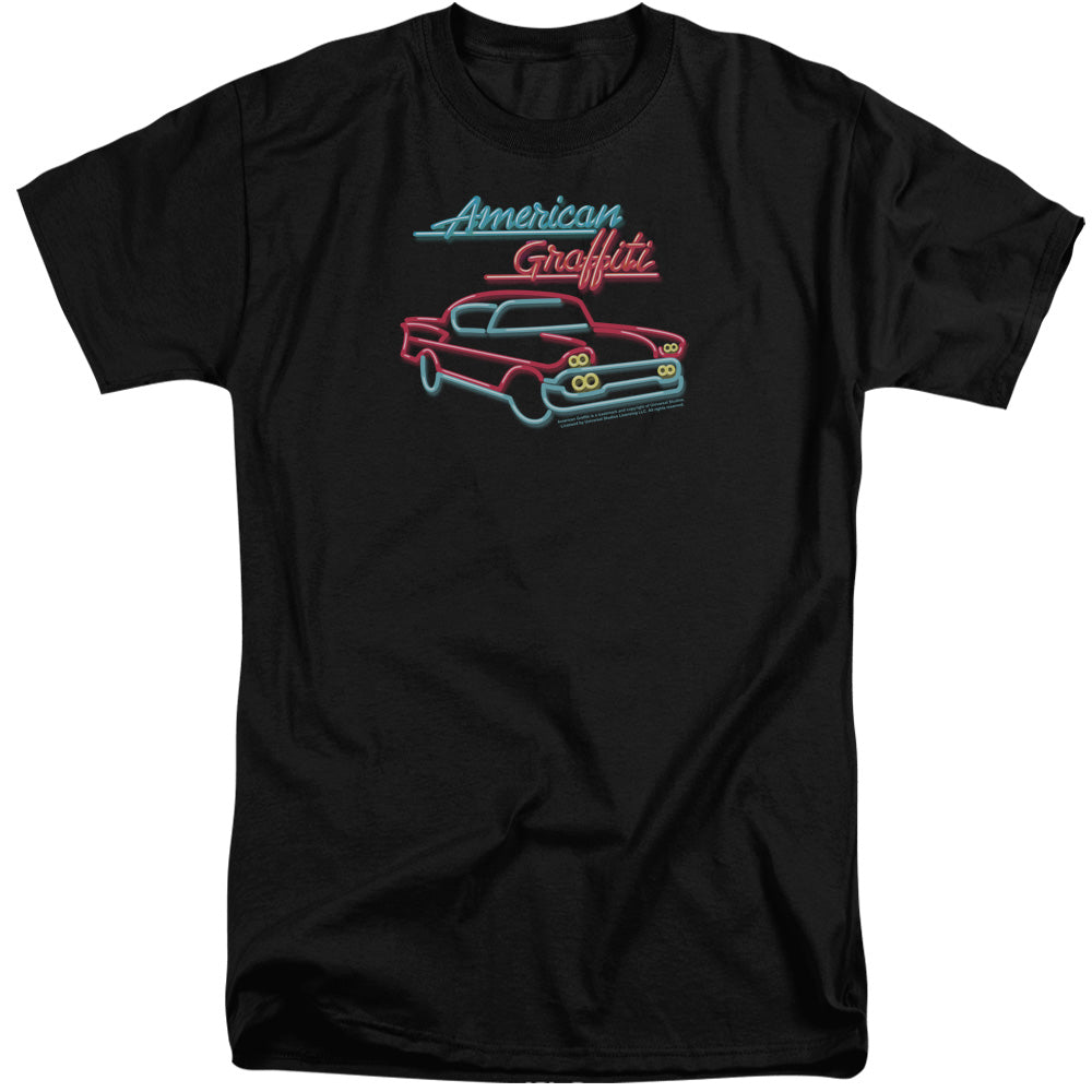 AMERICAN GRAFITTI/NEON - S/S ADULT TALL 18/1 - BLACK