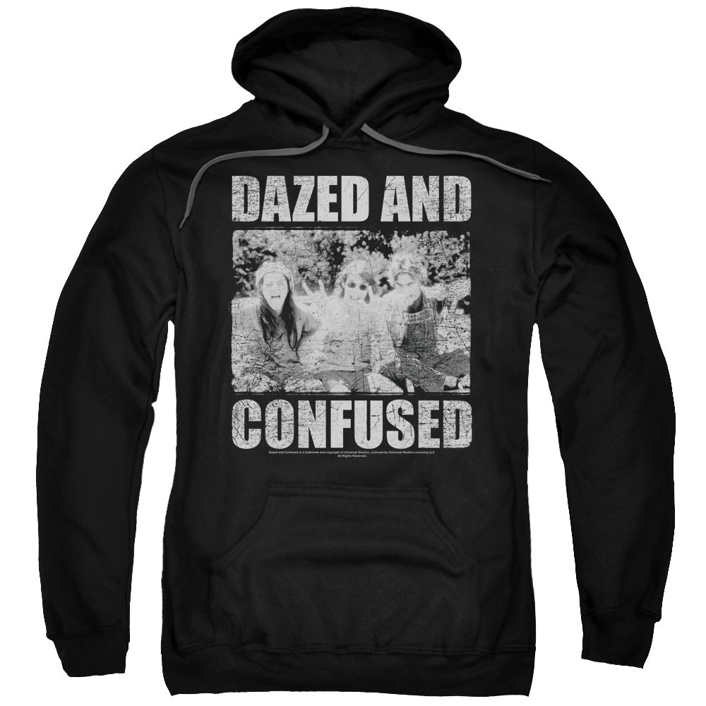 DAZED AND CONFUSED/ROCK ON - ADULT PULLOVER HOODIE - BLACK - 2X  BLACK
