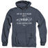 BACK TO THE FUTURE/OTHER RIDE - ADULT HEATHER HOODIE - NAVY