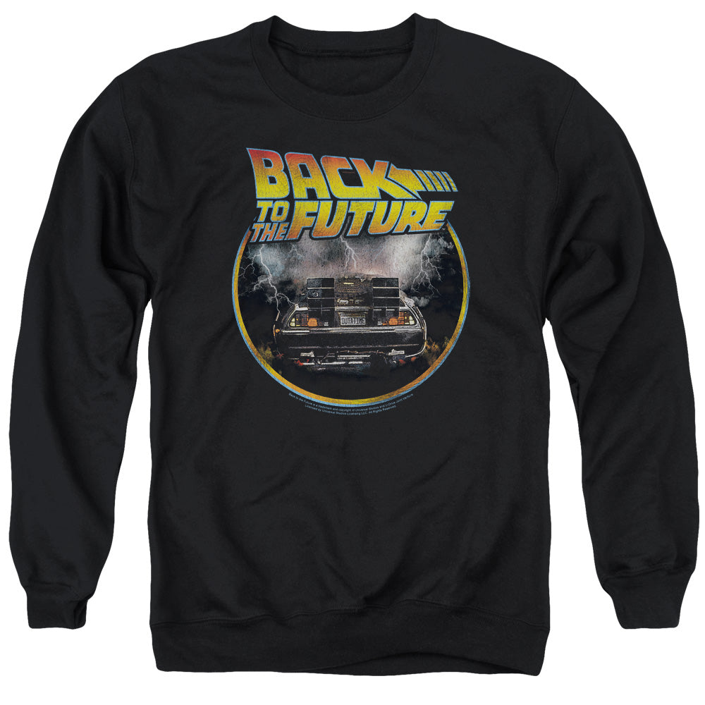 BACK TO THE FUTURE/BACK - ADULT CREWNECK SWEATSHIRT - BLACK