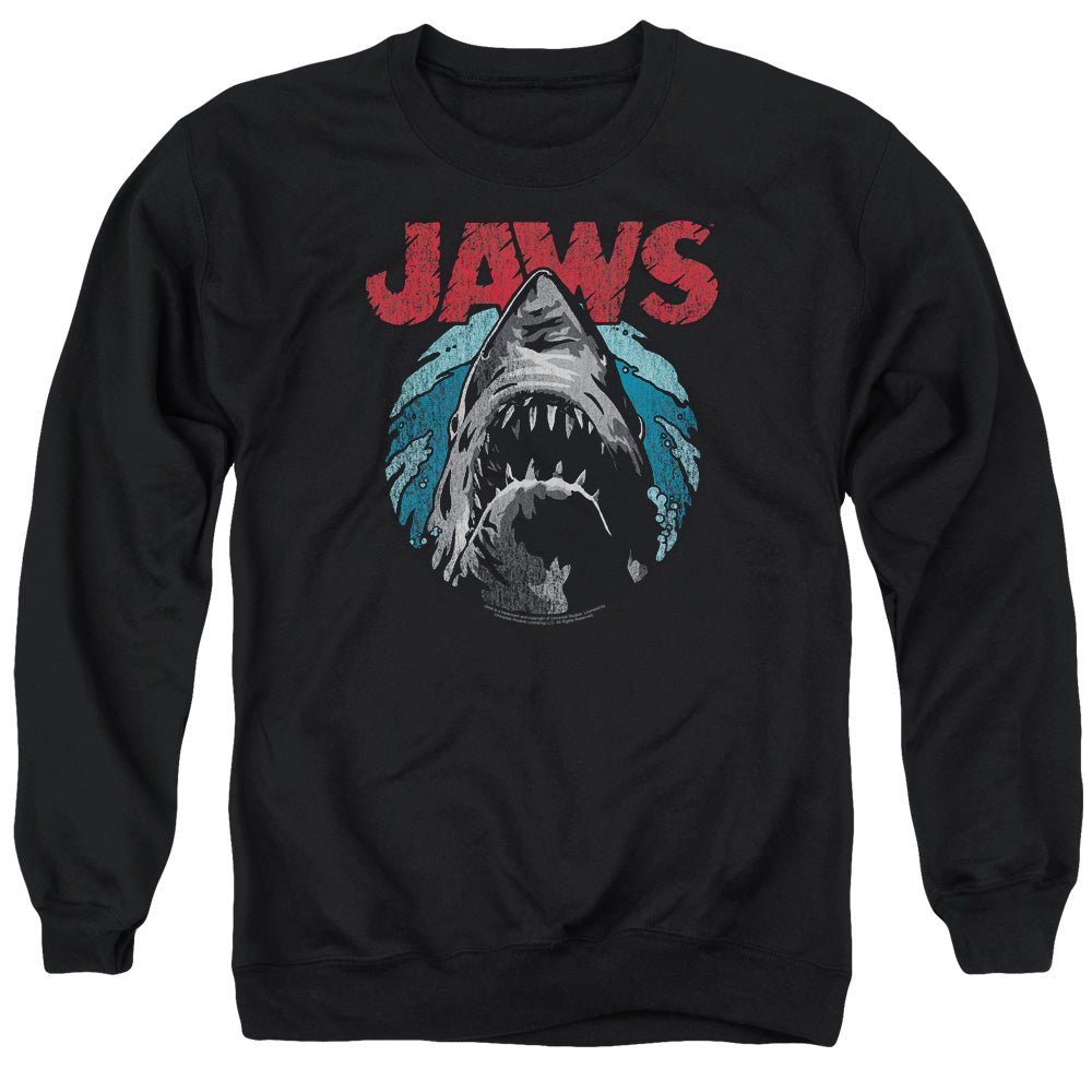 JAWS/WATER CIRCLE - ADULT CREWNECK SWEATSHIRT - BLACK
