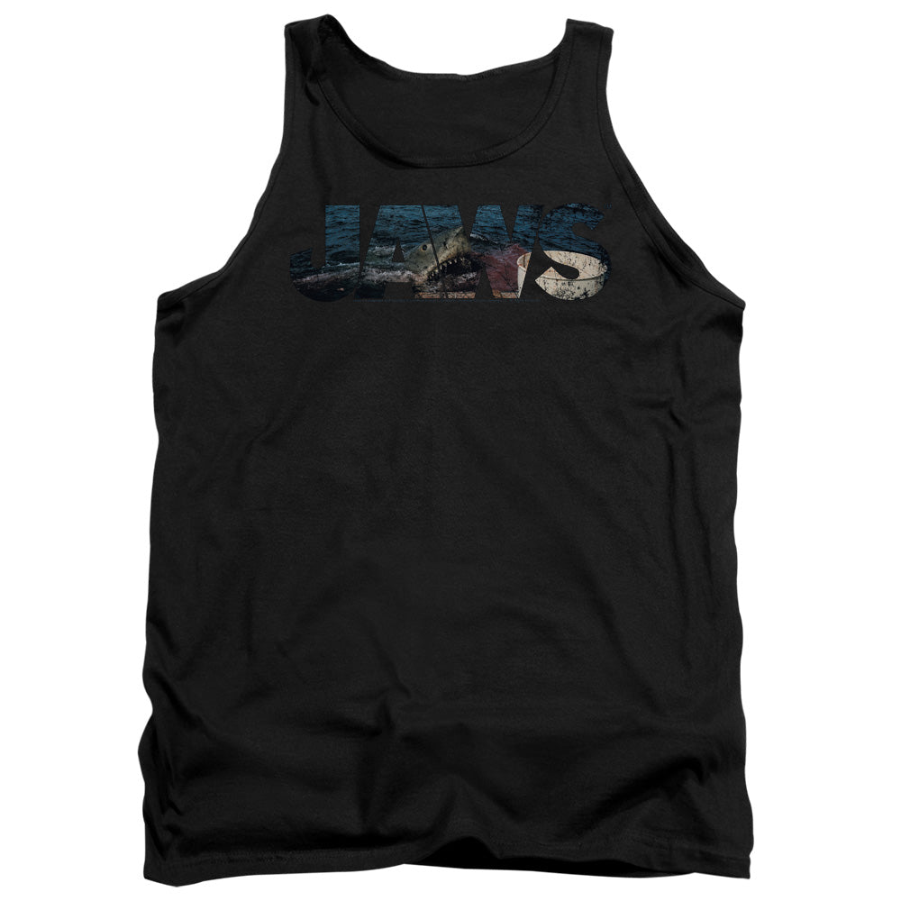 JAWS/LOGO CUTOUT - ADULT TANK - BLACK