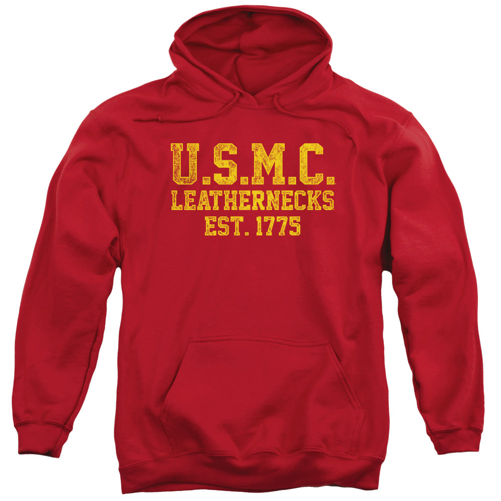 US MARINE CORPS/LEATHERNECKS - ADULT PULLOVER HOODIE - RED