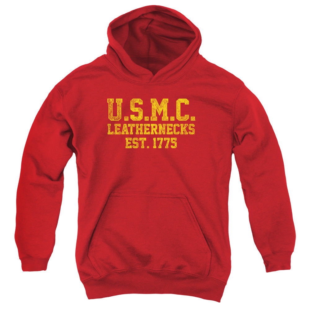 US MARINE CORPS/LEATHERNECKS - YOUTH PULLOVER HOODIE - RED
