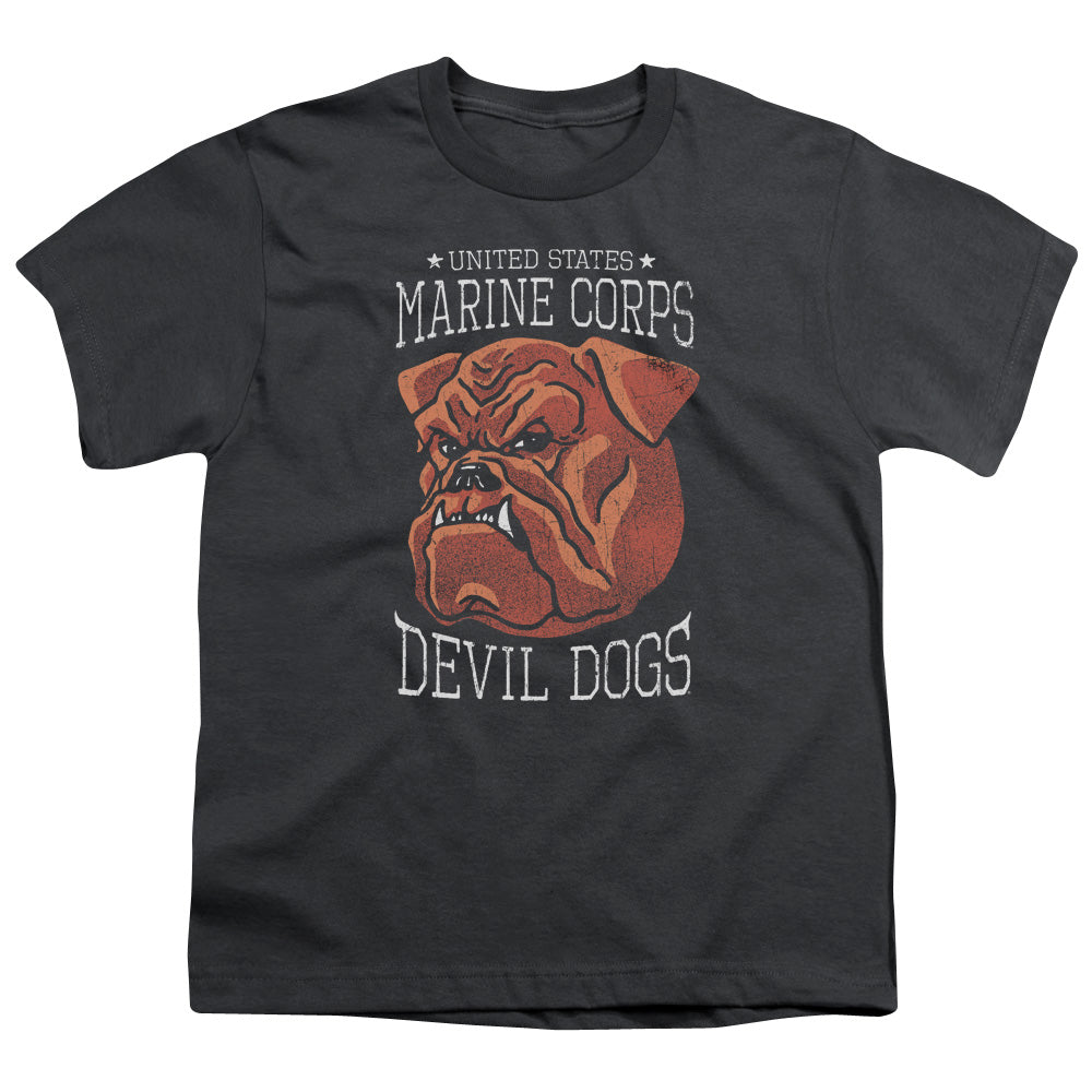 US MARINE CORPS/DEVIL DOGS - S/S YOUTH 18/1 - CHARCOAL
