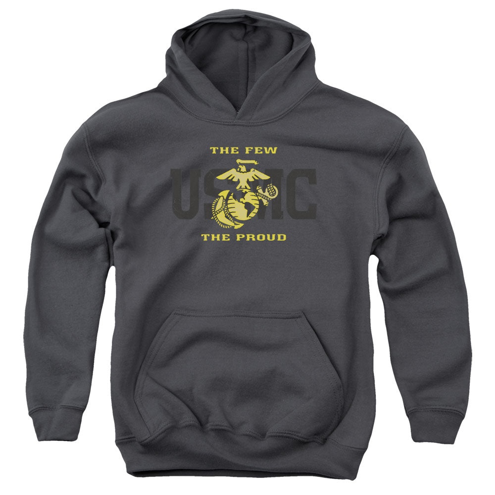 US MARINE CORPS/SPLIT TAG - YOUTH PULLOVER HOODIE - CHARCOAL