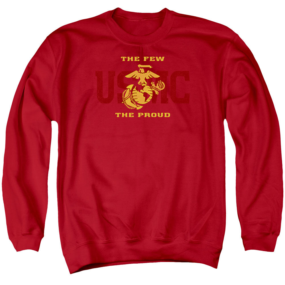 US MARINE CORPS/SPLIT TAG - ADULT CREWNECK SWEATSHIRT - RED