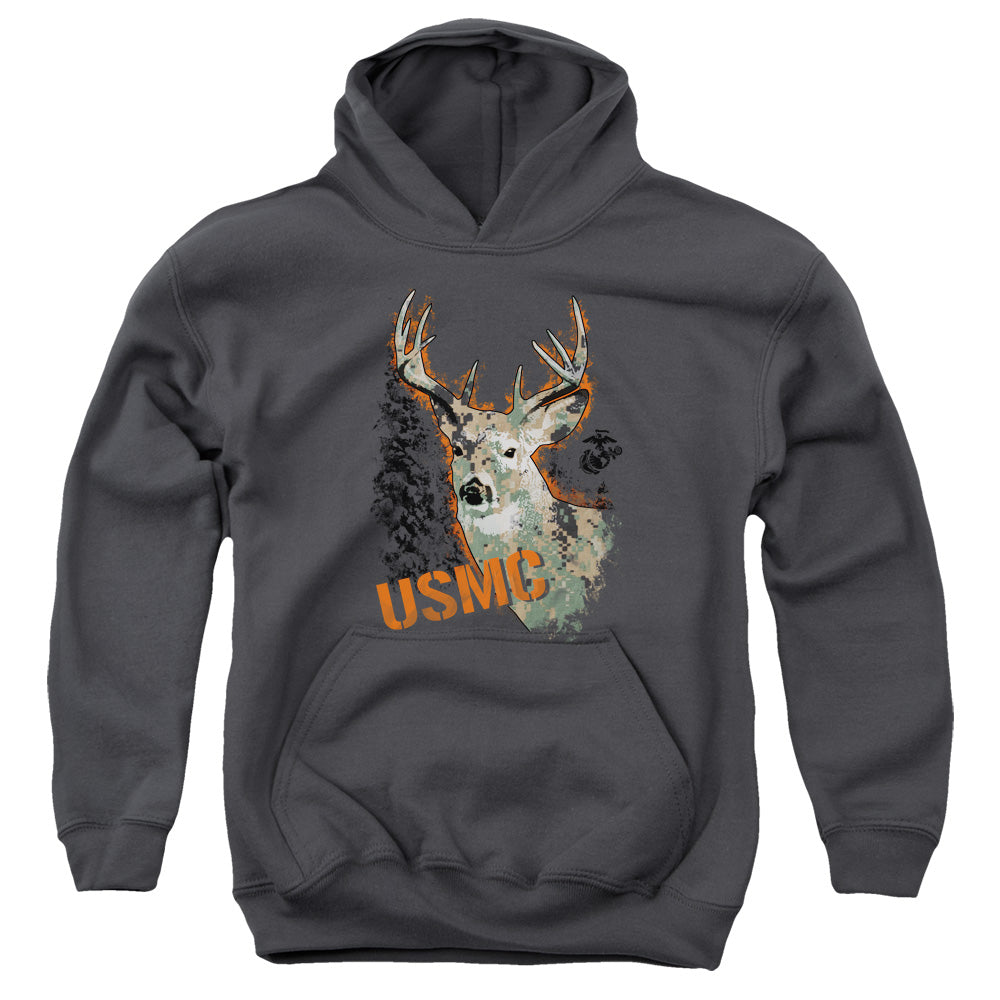 US MARINE CORPS/MARINE DEER - YOUTH PULLOVER HOODIE - CHARCOAL