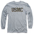 US MARINE CORPS/USMC CAMO FILL - L/S ADULT 18/1 - ATHLETIC HEATHER