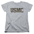 US MARINE CORPS/USMC CAMO FILL - S/S WOMENS TEE - ATHLETIC HEATHER