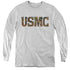 US MARINE CORPS/USMC CAMO FILL - YOUTH LONG SLEEVE TEE - ATHLETIC HEATHER