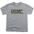 US MARINE CORPS/USMC CAMO FILL - S/S YOUTH 18/1 - ATHLETIC HEATHER