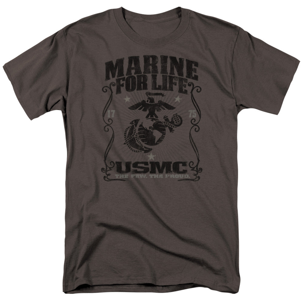 US MARINE CORPS/FOR LIFE - S/S ADULT 18/1 - CHARCOAL