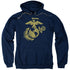 US MARINE CORPS/GOLD EMBLEM - ADULT PULLOVER HOODIE - NAVY