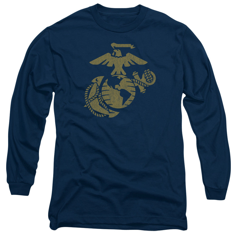 US MARINE CORPS/GOLD EMBLEM - L/S ADULT 18/1 - NAVY