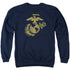 US MARINE CORPS/GOLD EMBLEM - ADULT CREWNECK SWEATSHIRT - NAVY