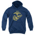 US MARINE CORPS/GOLD EMBLEM - YOUTH PULLOVER HOODIE - NAVY