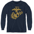 US MARINE CORPS/GOLD EMBLEM - YOUTH LONG SLEEVE TEE - NAVY