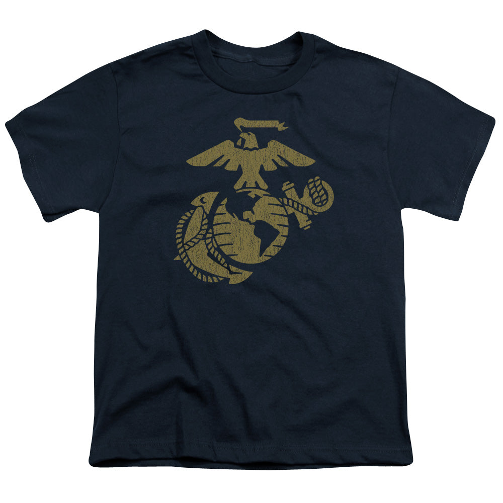 US MARINE CORPS/GOLD EMBLEM - S/S YOUTH 18/1 - NAVY