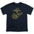 US MARINE CORPS/GOLD EMBLEM - S/S YOUTH 18/1 - NAVY