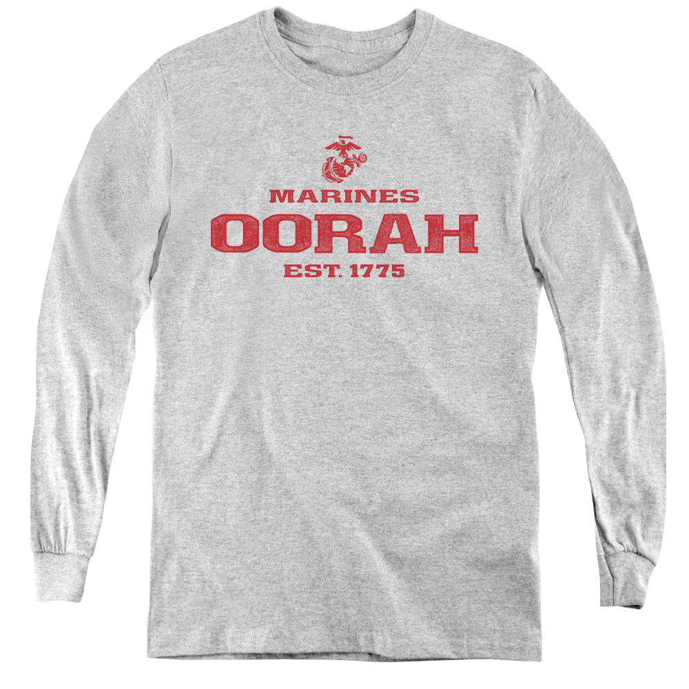 US MARINE CORPS/OORAH - YOUTH LONG SLEEVE TEE - ATHLETIC HEATHER