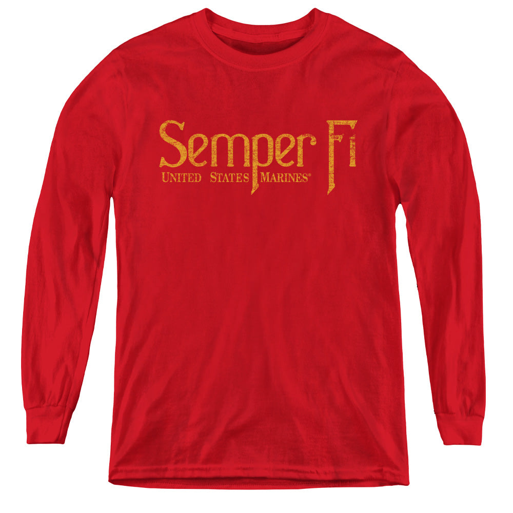 US MARINE CORPS/SEMPER FI - YOUTH LONG SLEEVE TEE - RED
