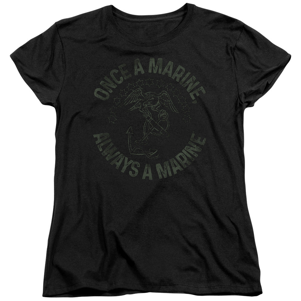 US MARINE CORPS/ALWAYS A MARINE - S/S WOMENS TEE - BLACK
