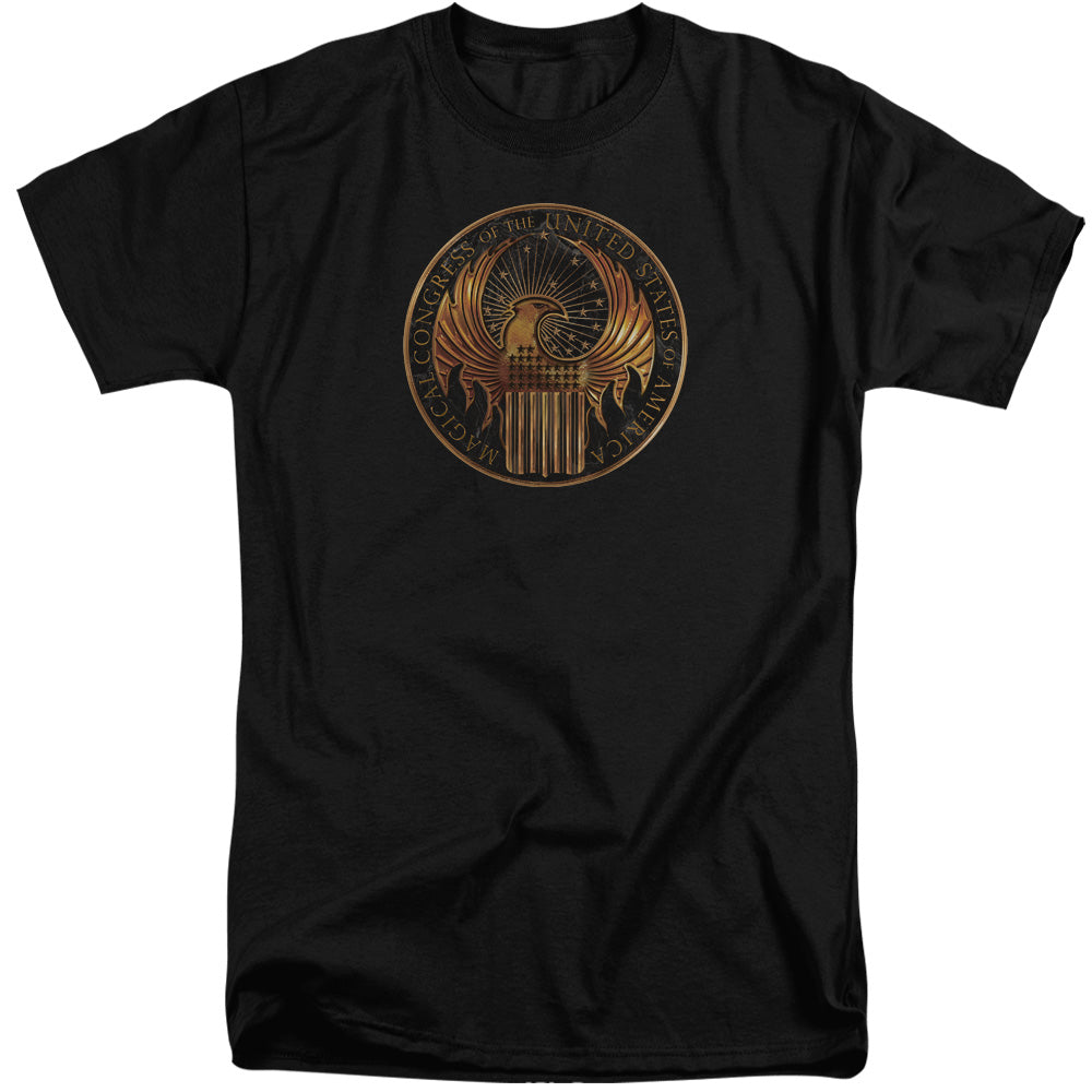 FANTASTIC BEASTS/MAGICAL CONGRESS CREST - S/S ADULT TALL 18/1 - BLACK