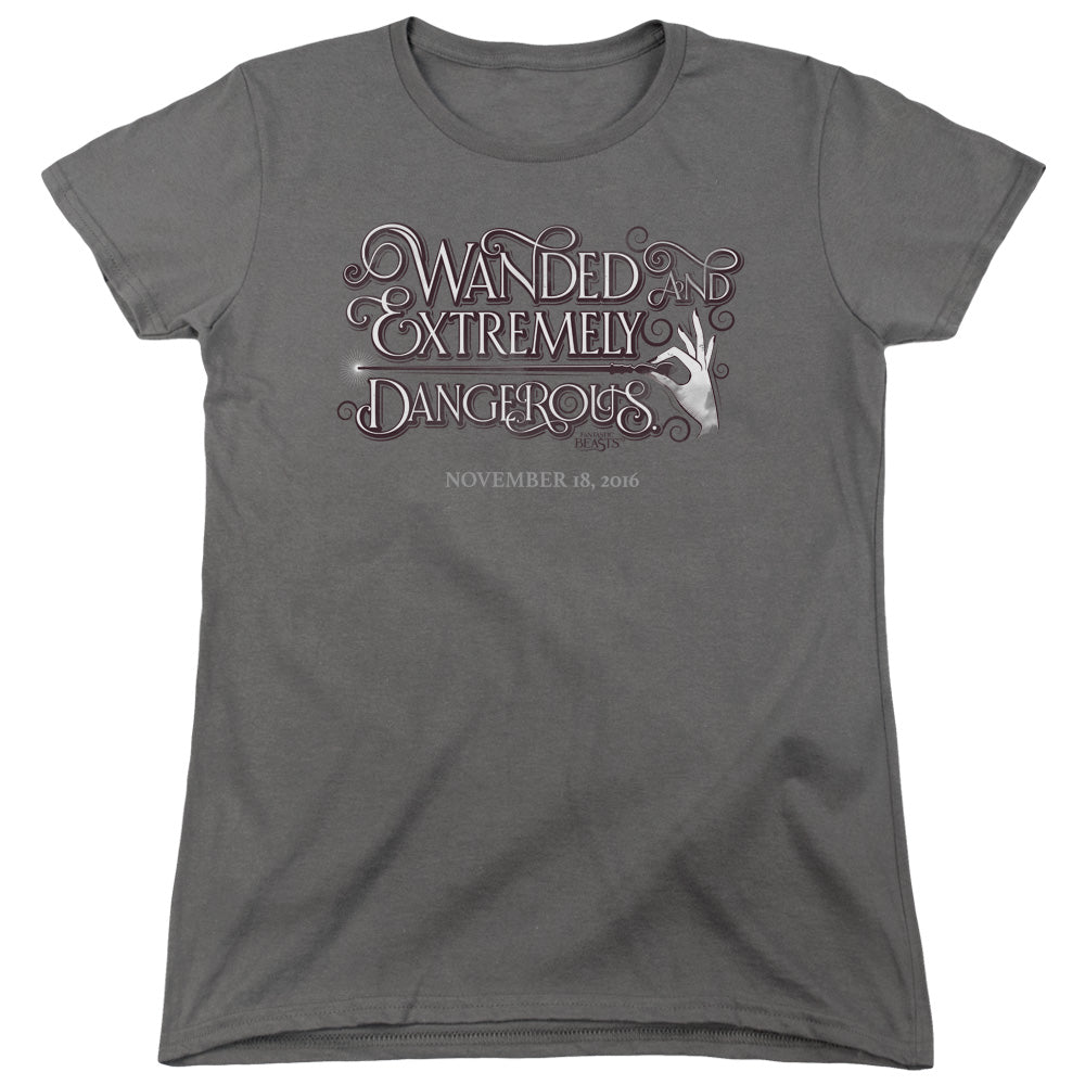 FANTASTIC BEASTS/WANDED - S/S WOMENS TEE - CHARCOAL