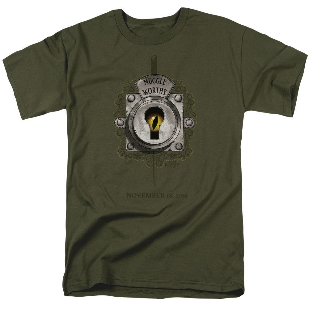 FANTASTIC BEASTS/MUGGLE WORTHY - S/S ADULT 18/1 - MILITARY GREEN