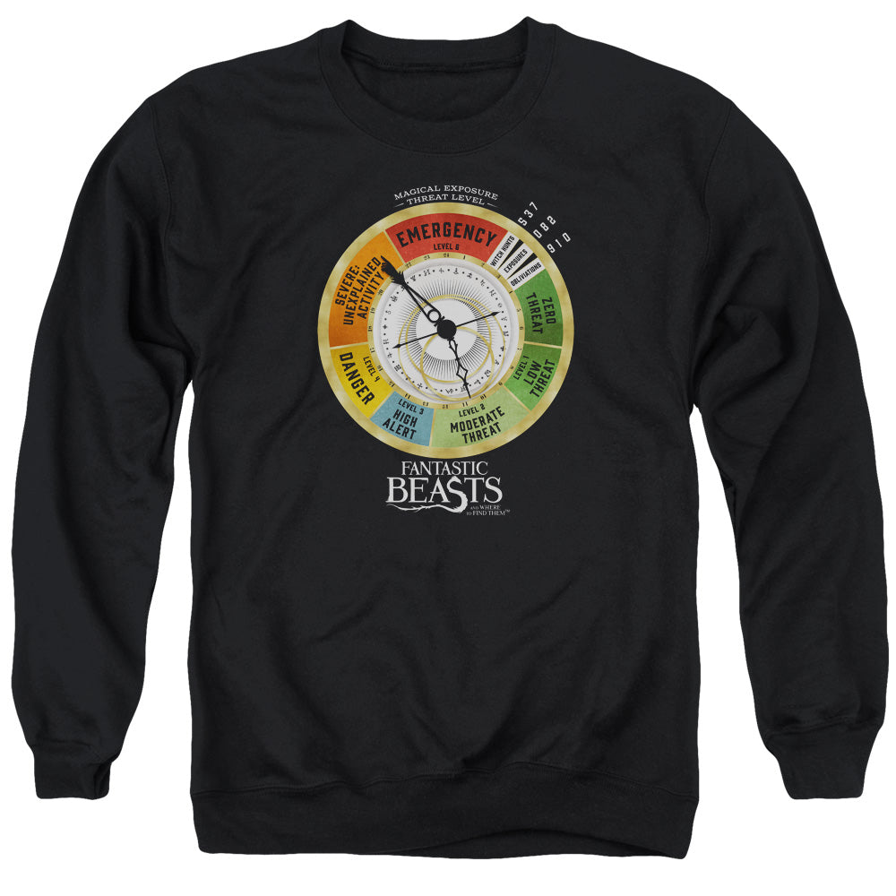FANTASTIC BEASTS/THREAT GAUGE - ADULT CREWNECK SWEATSHIRT - BLACK