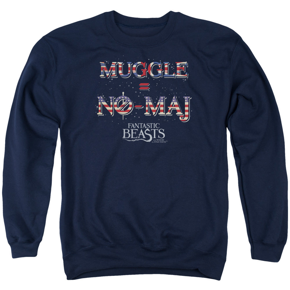 FANTASTIC BEASTS/UK US NO MAJ - ADULT CREWNECK SWEATSHIRT - NAVY