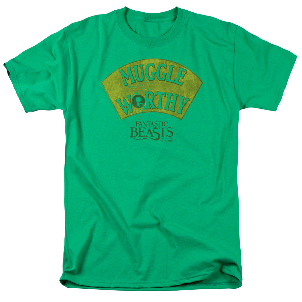 FANTASTIC BEASTS/MUGGLE WORTHY - S/S ADULT 18/1 - KELLY GREEN