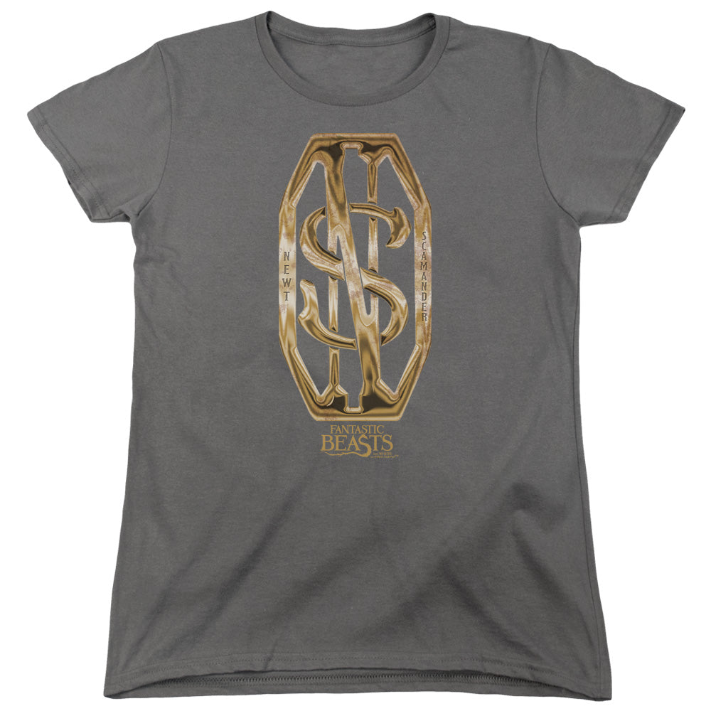 FANTASTIC BEASTS/SCAMANDER MONOGRAM - S/S WOMENS TEE - CHARCOAL