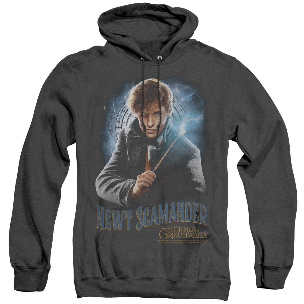 FANTASTIC BEASTS 2/SCAMANDER MONOGRAM - ADULT HEATHER HOODIE - BLACK