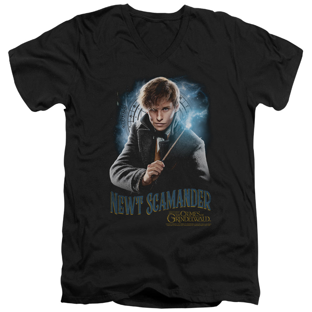FANTASTIC BEASTS 2/SCAMANDER MONOGRAM - S/S ADULT V-NECK 30/1 - BLACK