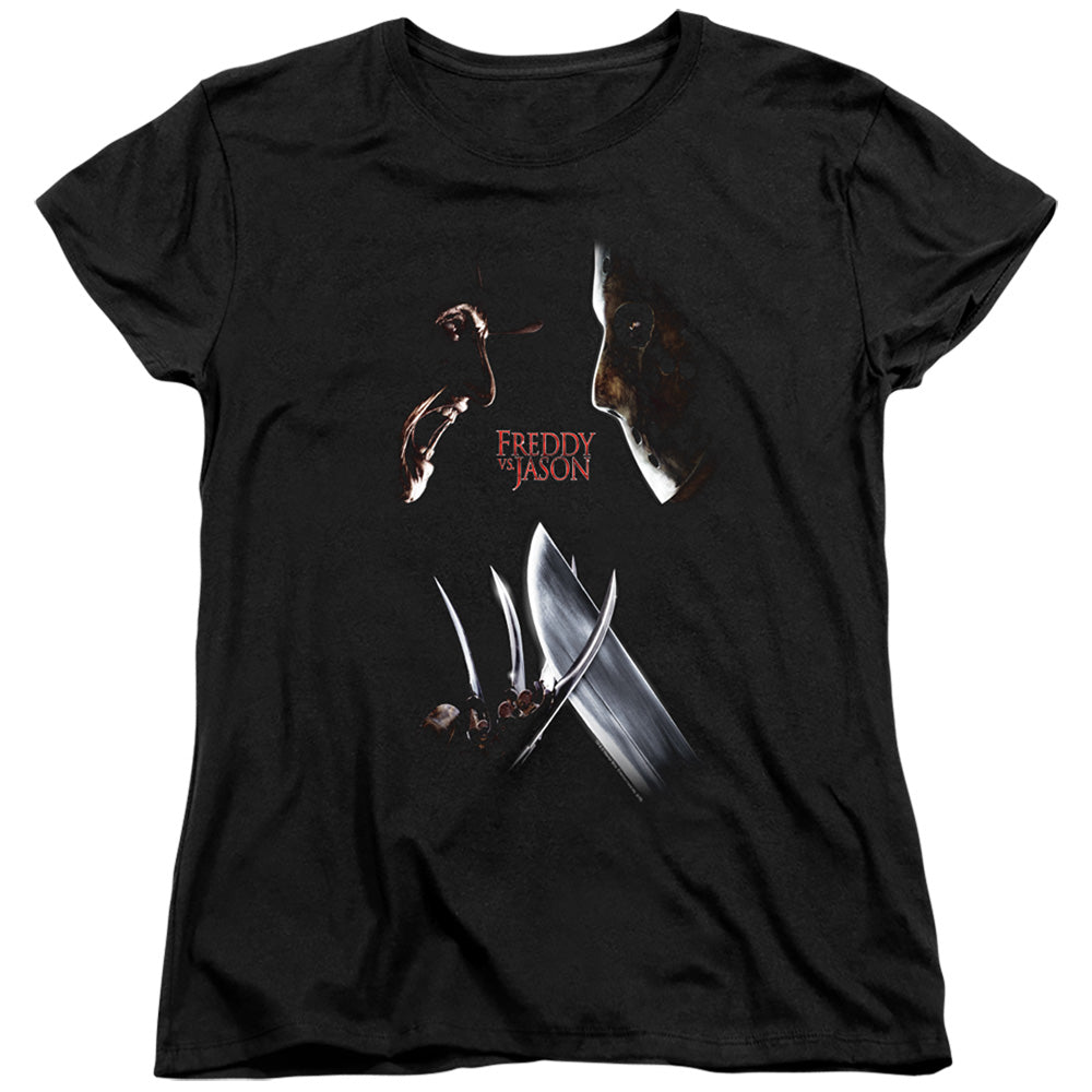 FREDDY VS JASON/FACE OFF - S/S WOMENS TEE - BLACK