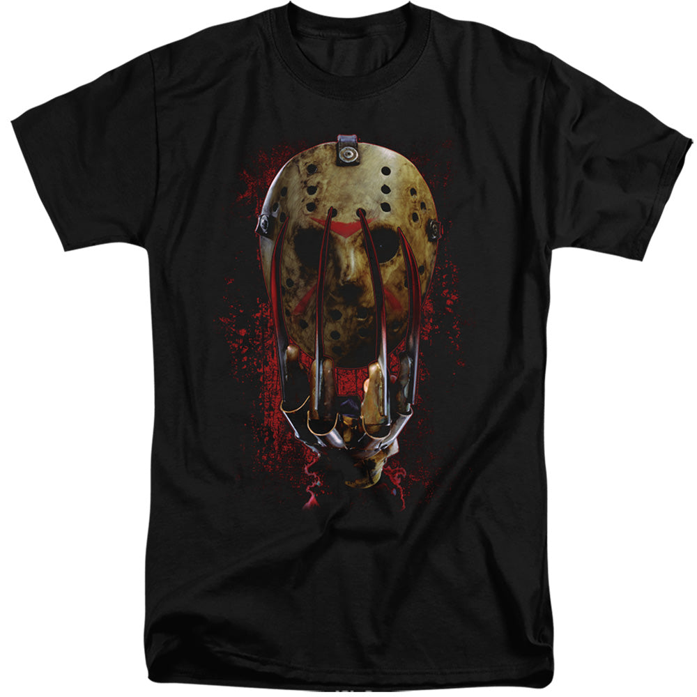 FREDDY VS JASON/MASK AND CLAWS - S/S ADULT TALL 18/1 - BLACK