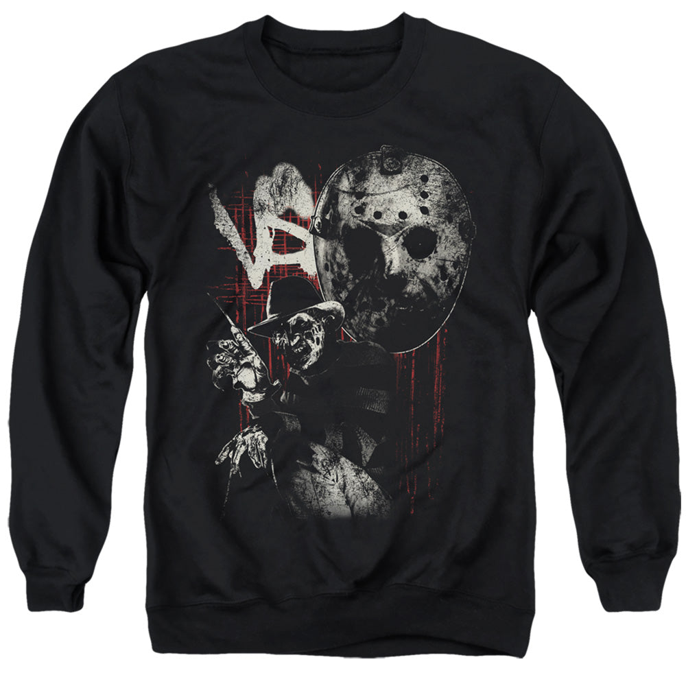 FREDDY VS JASON/SCRATCHES - ADULT CREWNECK SWEATSHIRT - BLACK
