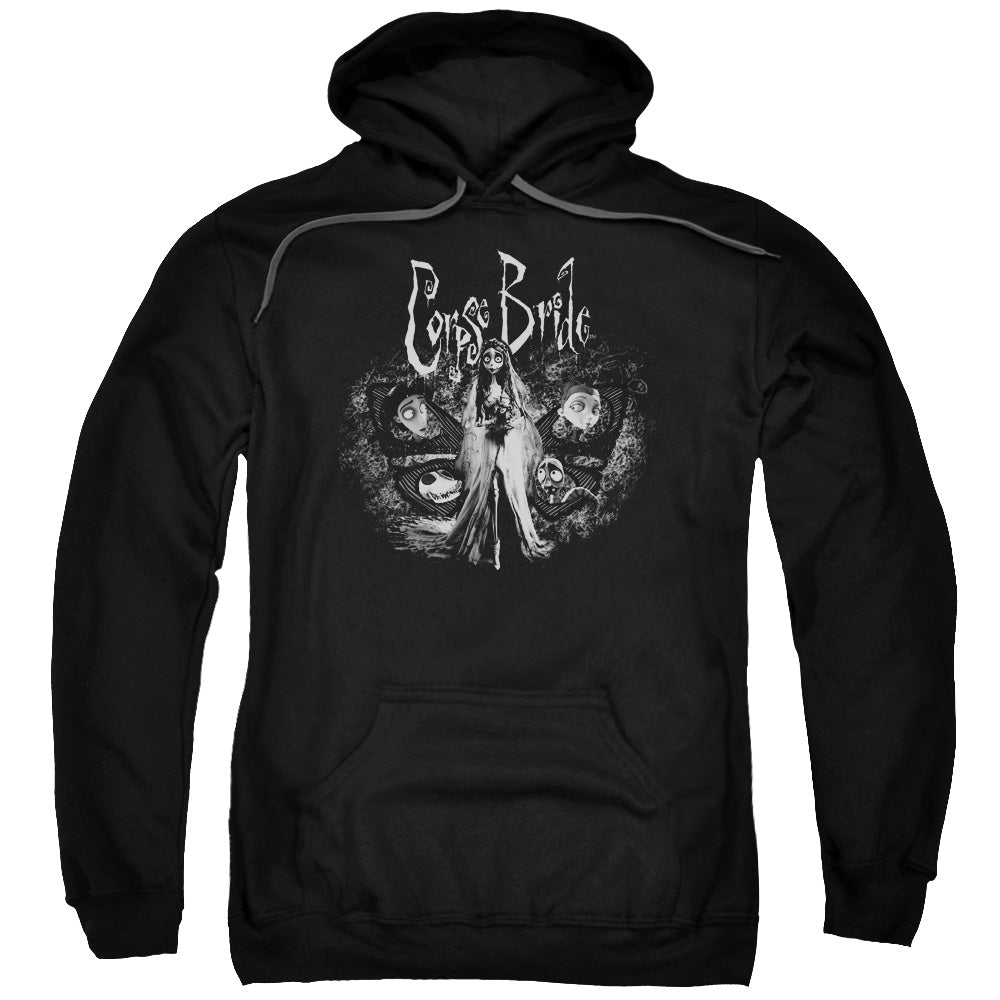 CORPSE BRIDE/BRIDE TO BE - ADULT PULLOVER HOODIE - BLACK