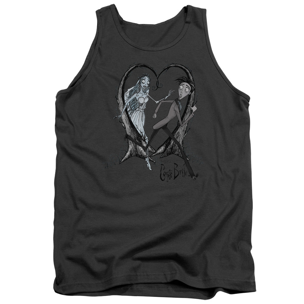 CORPSE BRIDE/RUNAWAY GROOM - ADULT TANK - CHARCOAL