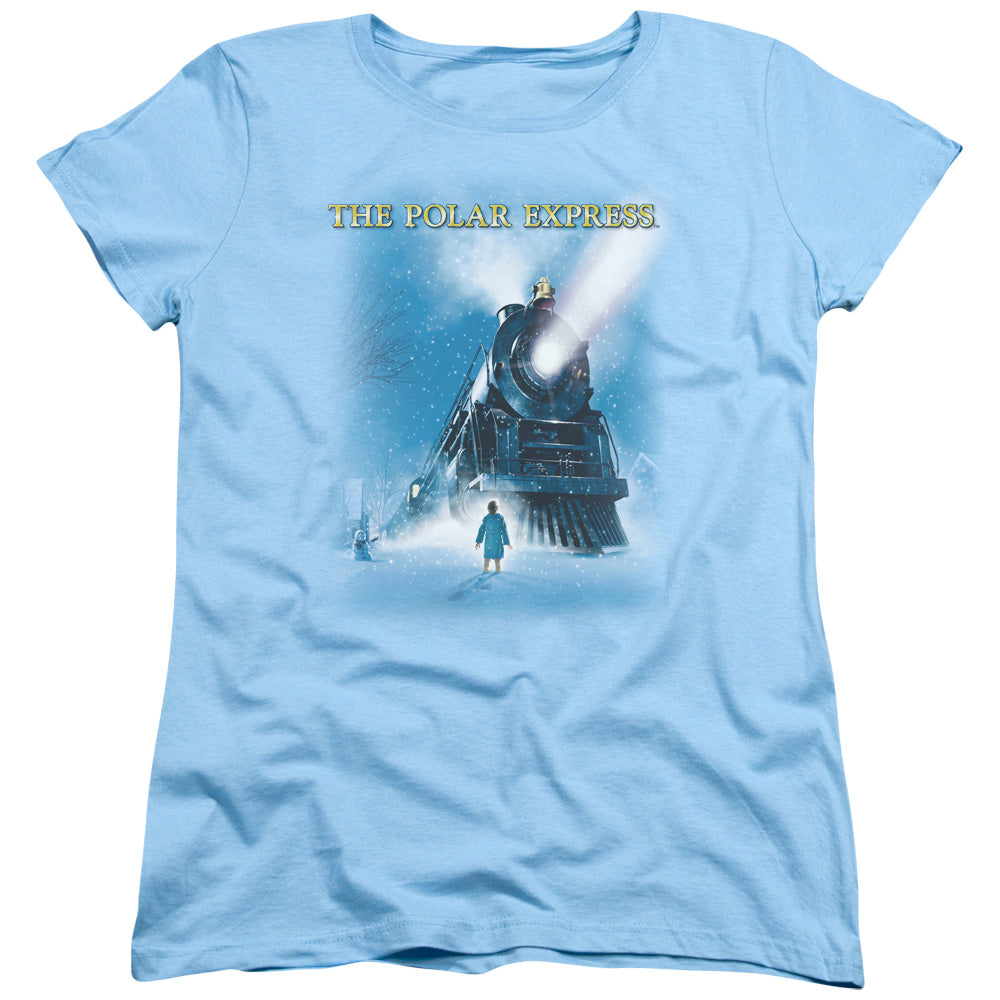 POLAR EXPRESS/BIG TRAIN - S/S WOMENS TEE - LIGHT BLUE