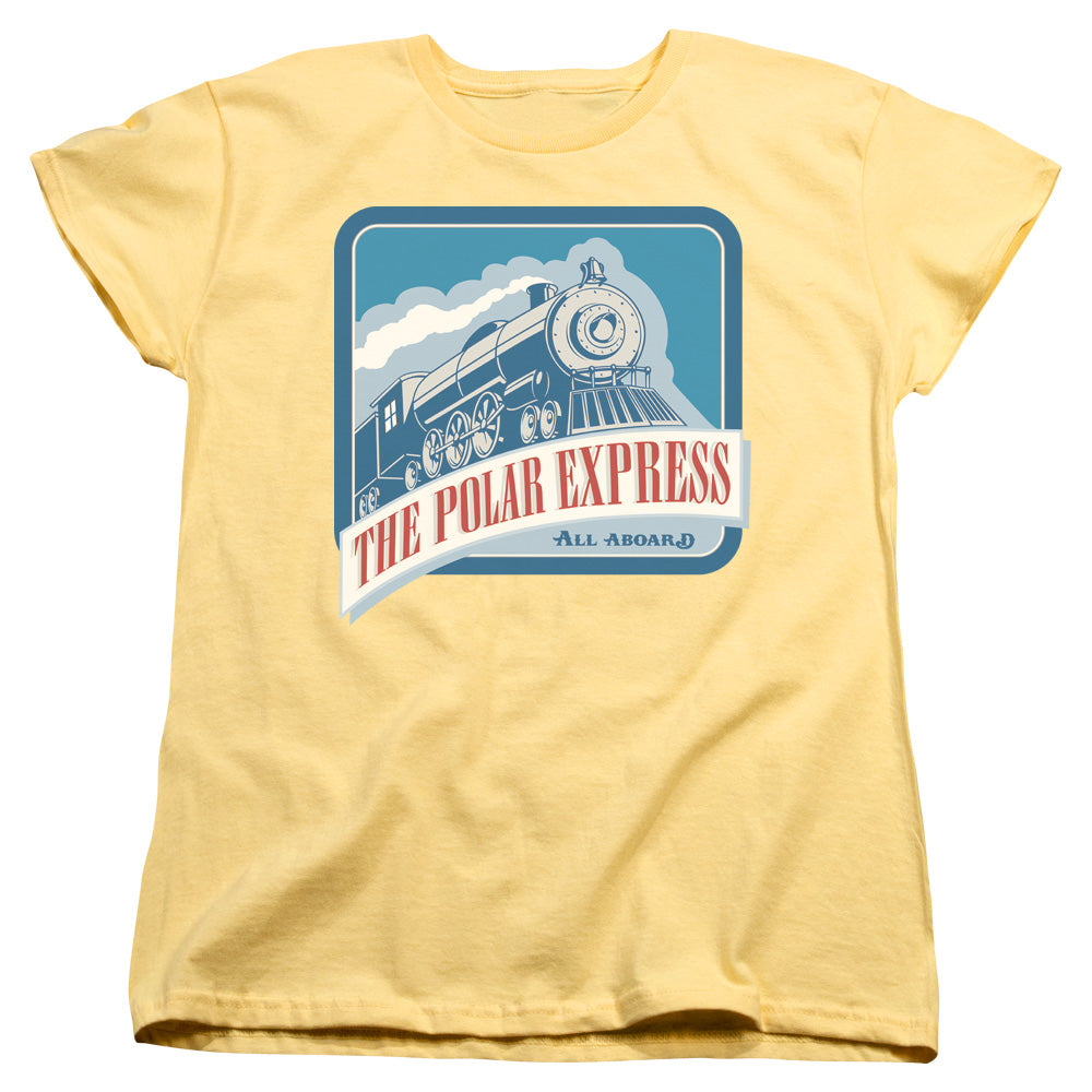 POLAR EXPRESS/ALL ABOARD - S/S WOMENS TEE - BANANA