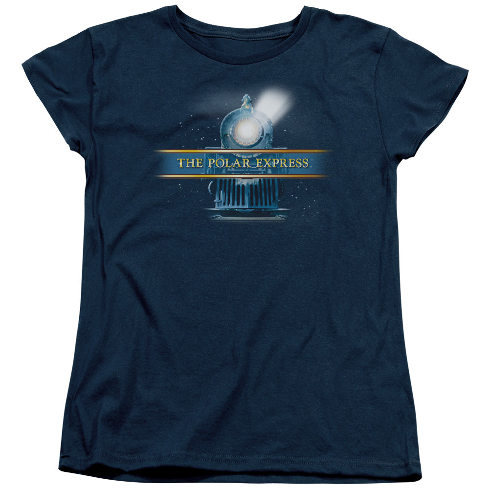 POLAR EXPRESS/TRAIN LOGO - S/S WOMENS TEE - NAVY