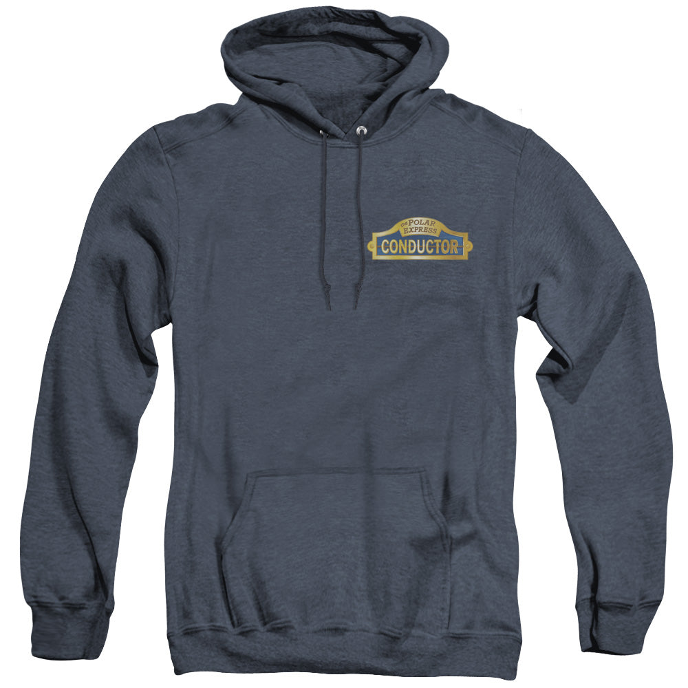 POLAR EXPRESS/CONDUCTOR - ADULT HEATHER HOODIE - NAVY
