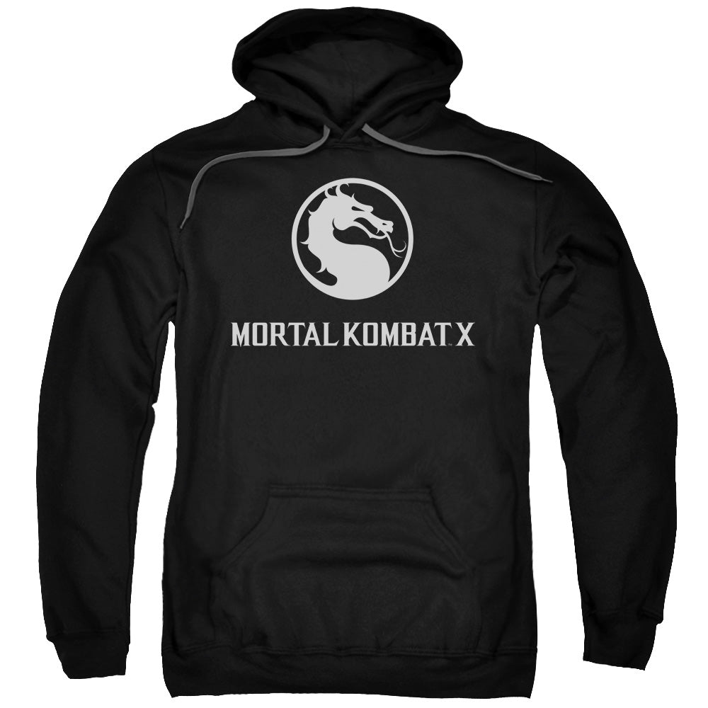 MORTAL KOMBAT X/DRAGON LOGO - ADULT PULLOVER HOODIE - BLACK