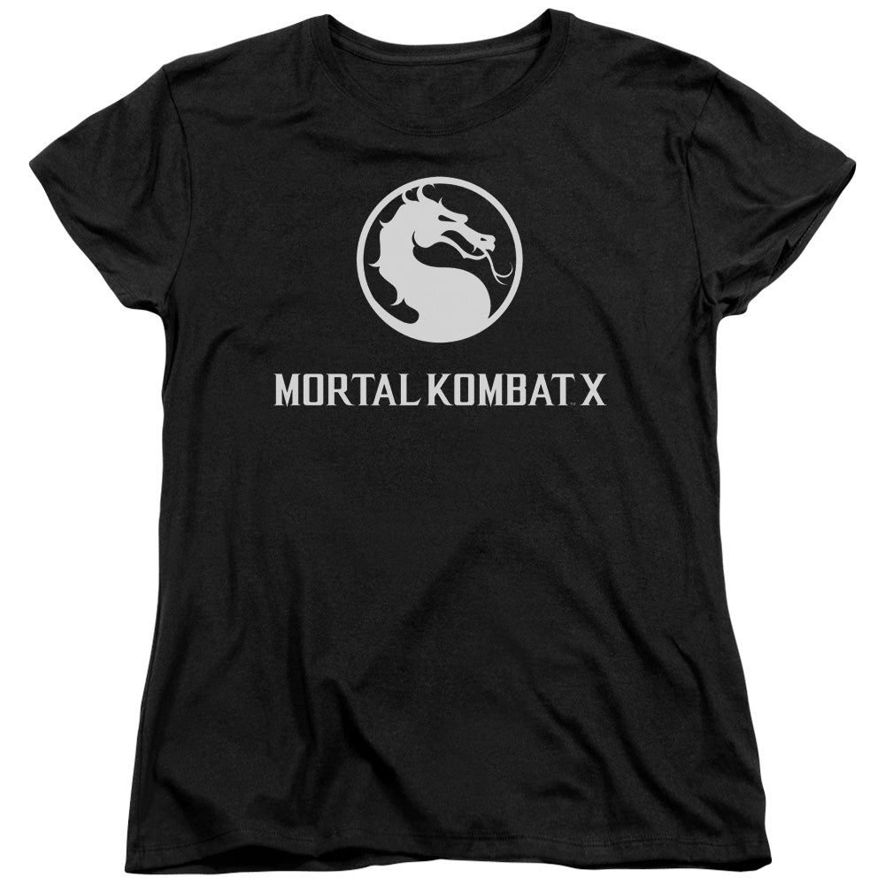 MORTAL KOMBAT X/DRAGON LOGO - S/S WOMENS TEE - BLACK