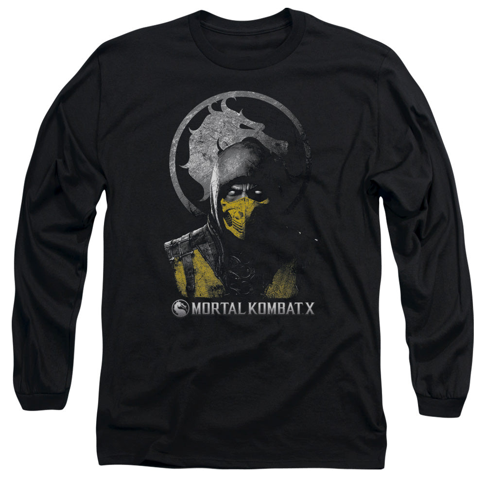 MORTAL KOMBAT X/SCORPION BUST -  L/S ADULT 18/1  - BLACK
